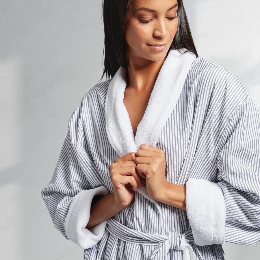 The Classic Seersucker Striped Robe: Effortless Style Meets Everyday Comfort