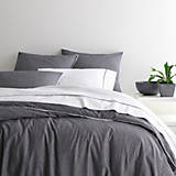 CHALK STRIPE GREY MATELASSE DUVET COVER & SHAM