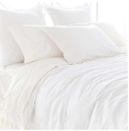 Classic Ruffle White Duvet Cover and Shams