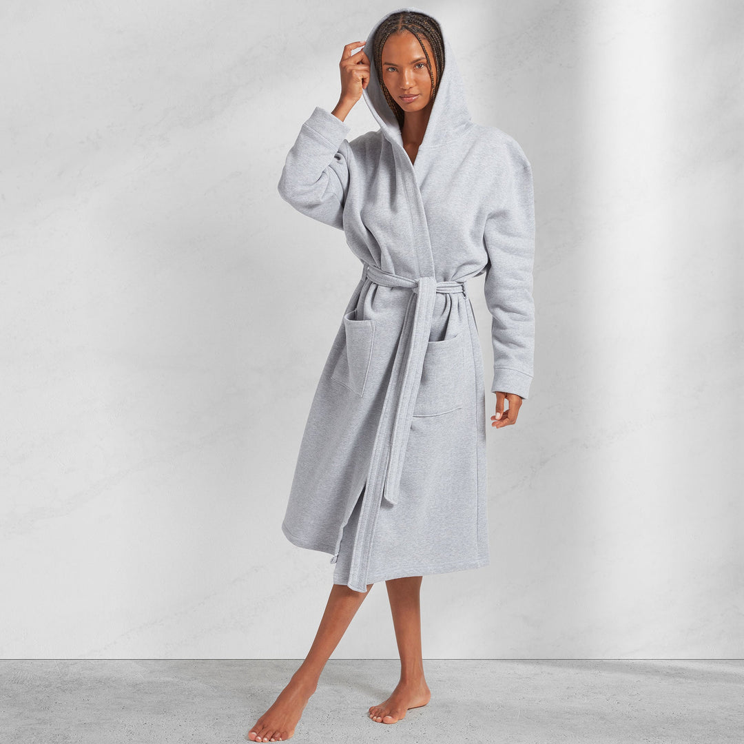 Jersey Knit Pocket Hooded Robes With Belt